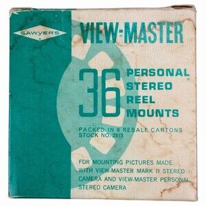 Sawyer's View-Master 36 Blank Personal Stereo Reel Mounts w/ Envelopes NOS VTG